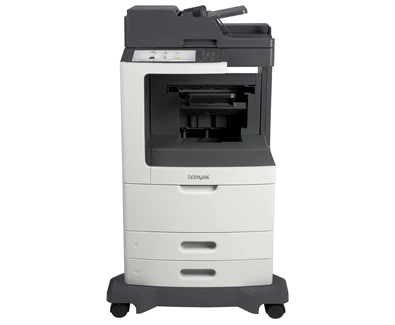 Lexmark MX811dfe: monochrome single-pass MFP with included staple finishing manufacturer reference
